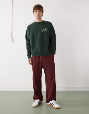 Prohibited Loose Fit Drawstring Sweatpants With Constrast Stripes In Red