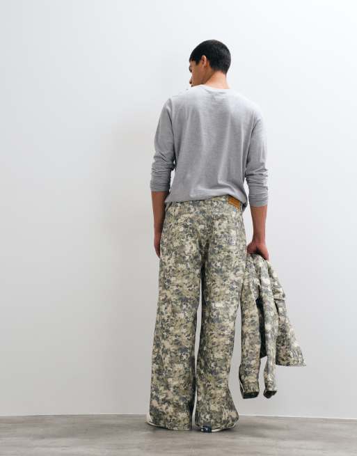 Prohibited loose fit pleat front camo jeans co-ord in multi, 2 of 5