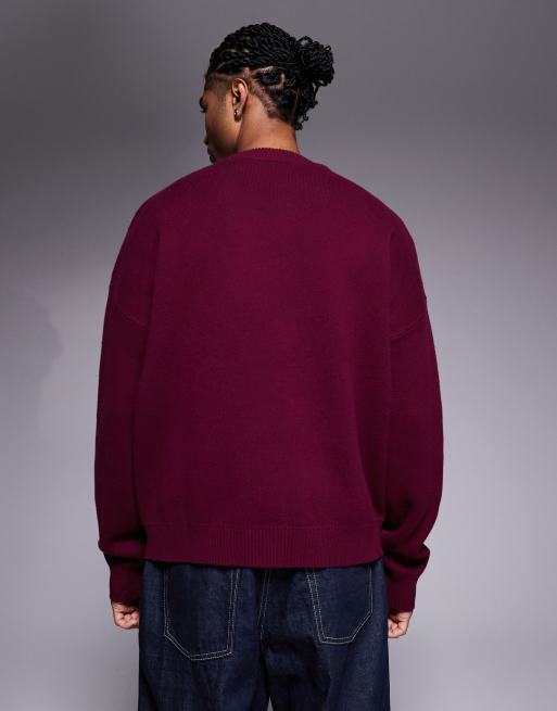 Prohibited - Maglione lavorato rosso con logo, 3 di 5