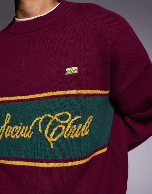 Prohibited - Maglione lavorato rosso con logo, 5 di 5