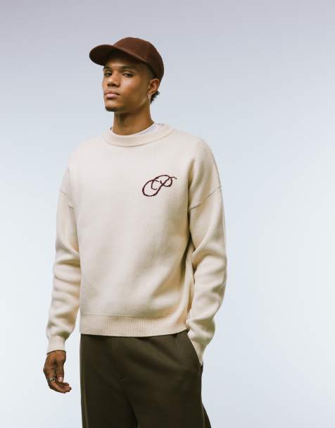 Prohibited - Maglione oversize squadrato color panna con logo - view 1