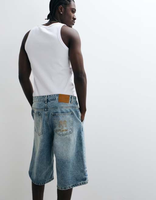 Prohibited offshore jorts in light blue wash, 3 of 5