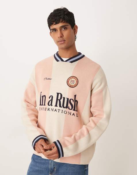 Prohibited overdrive knitted long sleeve jumper in pink