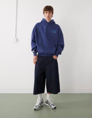 Prohibited Oversized Boxy Fit Legacy Logo Hoodie In Blue
