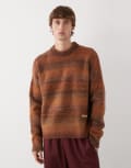 [Prohibited] Prohibited oversized gradient knit jumper in brown-Red L BURGUNDY