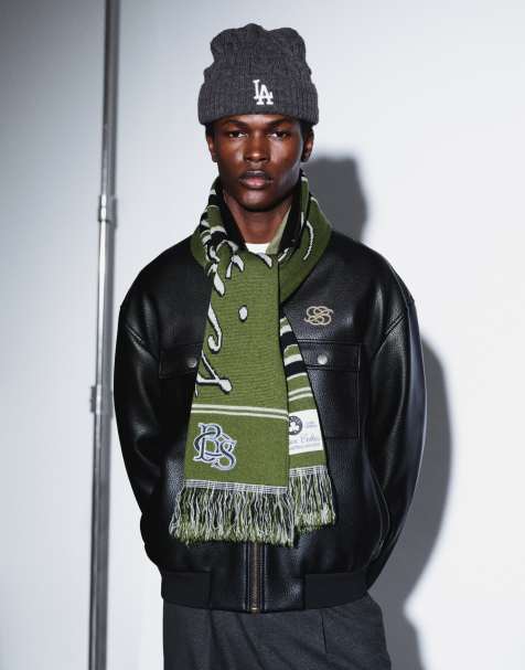 Prohibited oversized PU leather trucker jacket in black - view 1