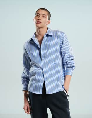 Prohibited oxford shirt in blue stripe φωτογραφία