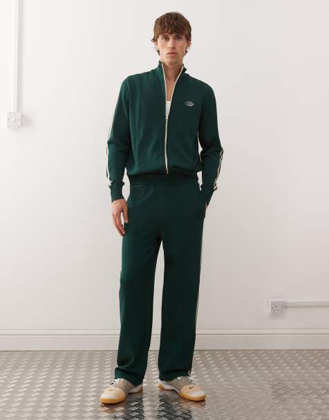 Prohibited - Pantalon de jogging d'ensemble droit en maille avec logo - Vert - view 1