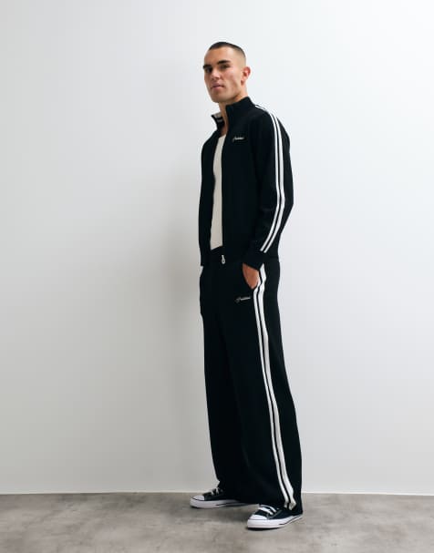 Prohibited - Pantalon de jogging d'ensemble droit style universitaire en maille - Noir - view 1