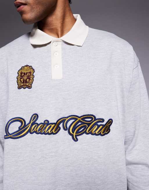 Prohibited - Polo in maglia grigia con logo, 5 di 5
