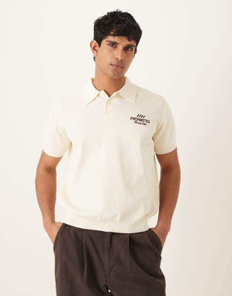 Prohibited polo in off white - view 1