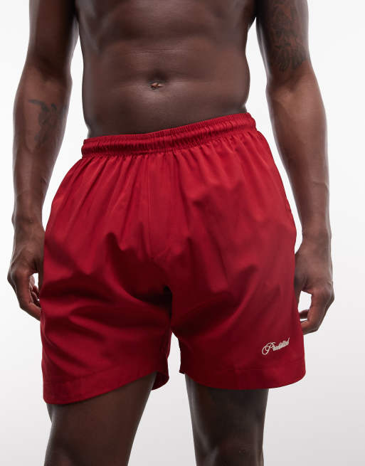 Prohibited poolside swim shorts in red, 4 of 5