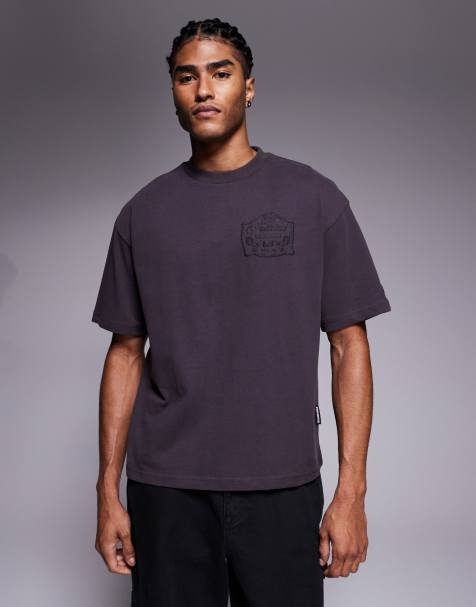 Prohibited puff logo t-shirt in brown - view 1