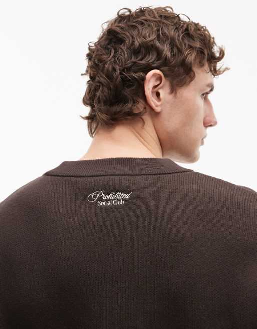 Prohibited - Pull en maille à logo emblème - Marron, 4 de 5
