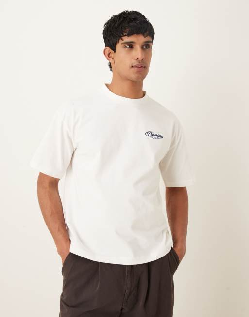 Prohibited - Råhvid T-shirt med grafisk racerprint på ryggen, 3 af 5