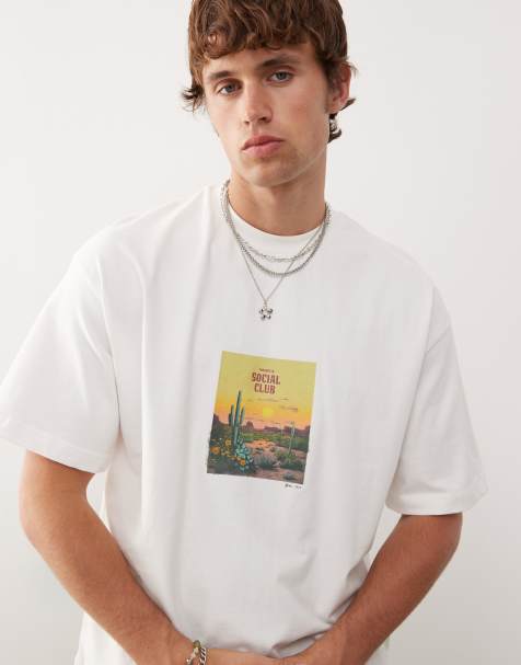 Prohibited - Råhvid T-shirt med ørkengrafik - view 1
