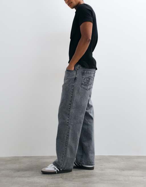 Prohibited relaxed fit jeans in washed grey, 4 of 5