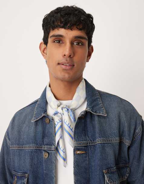 Prohibited rush checkered scarf in blue - view 1