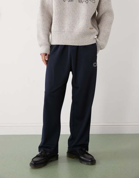 Prohibited loose fit drawstring joggers with constrast stripes in navy