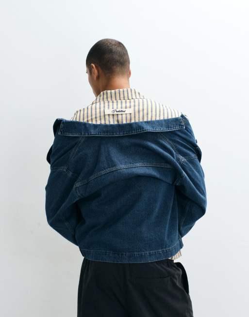 Prohibited short sleeve revere collar stripe linen mix shirt in yellow, 5 of 5
