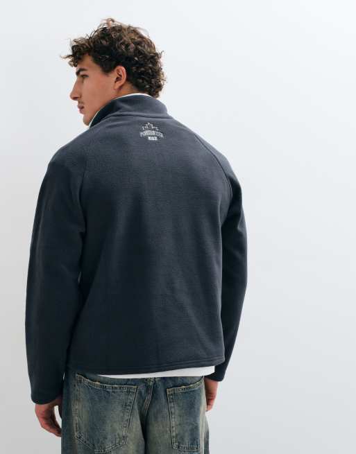 Prohibited Ski Club fleece met korte rits in donkergrijs, 5 van 5