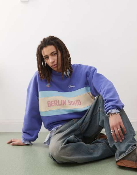 Prohibited – Soho – Blå sweatshirt i vintagestil - view 1