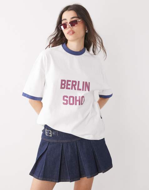 Prohibited soho contrast t-shirt in off white - view 1