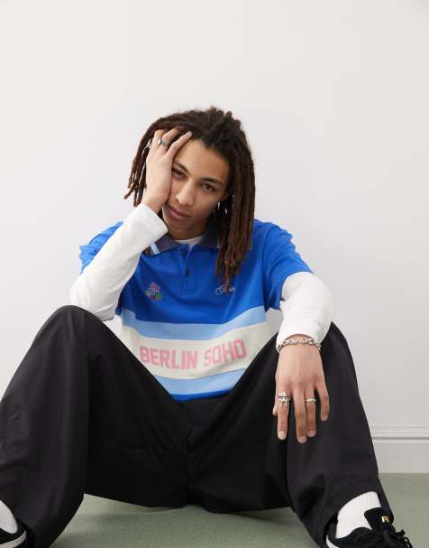 Prohibited soho vintage polo shirt in blue