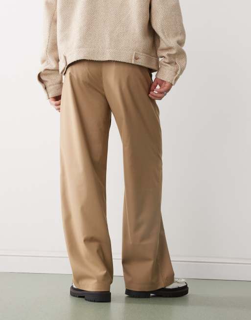 Prohibited Soho pleated vintage pants in beige | ASOS