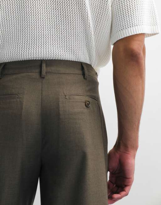 Prohibited Soho pleated vintage pants in khaki, 4 of 7