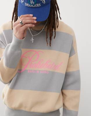 Prohibited Soho Striped Vintage Knit Sweater In White
