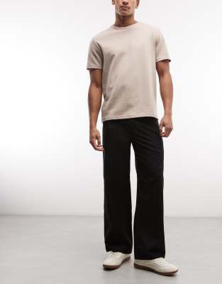 Soho - Vintage-Hose in Schwarz mit Bundfalten Schwarz W32