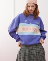 Weekday Amaze loose sweatshirt in blue | ASOS