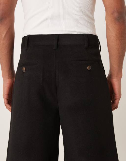 Prohibited - Sorte shorts med dobbelt plissering , 4 af 5