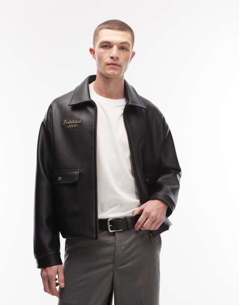 Prohibited – Speedhunter – Bomberjacke aus Kunstleder in Schwarz - view 1