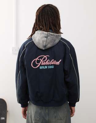 stadium jacket in dark blue