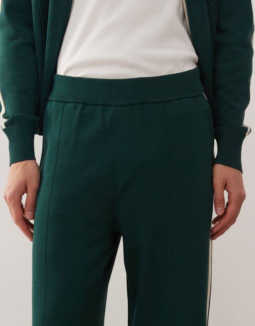 Prohibited straight fit logo knit trackies in green (part of a set), 4 of 5