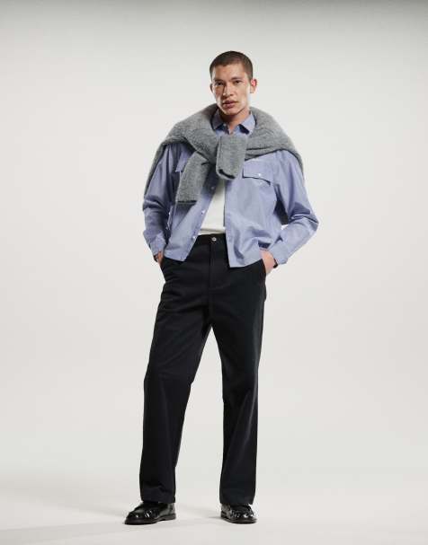 Prohibited straight leg chino trouser in navy - view 1