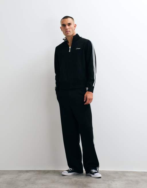 Prohibited straight leg varsity knit joggers co-ord in black, 4 of 5