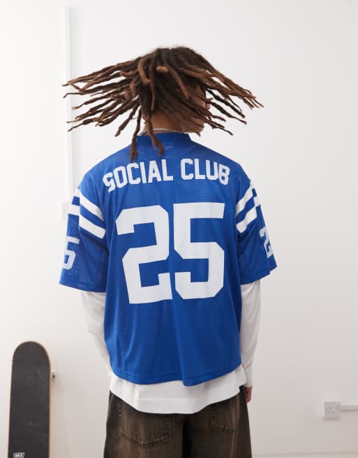 Prohibited - Strikket og blå sportstrøje med 'Social Club'-print , 2 af 4