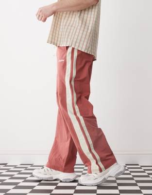 stripe track pants in red