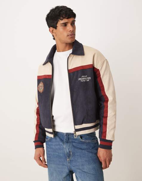 Prohibited suede club jacket in multi - view 1