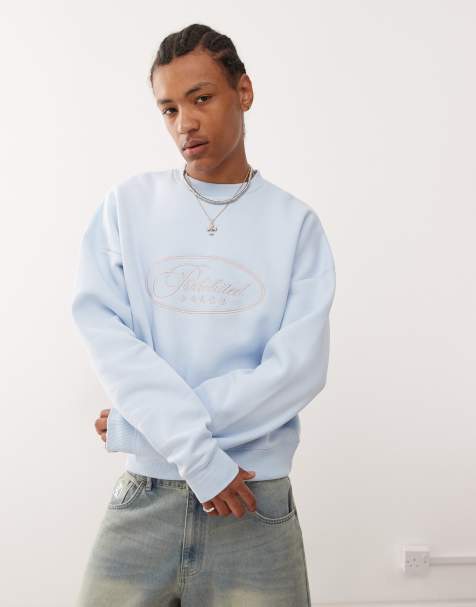Prohibited – Sweatshirt mit Fünf-Stern-Grafik in Hellblau - view 1