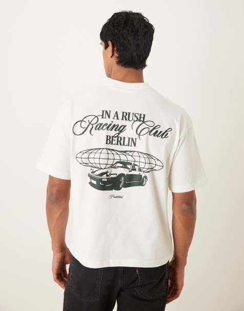 Prohibited - T-shirt bianco sporco con stampa grafica Rush sul retro - view 1