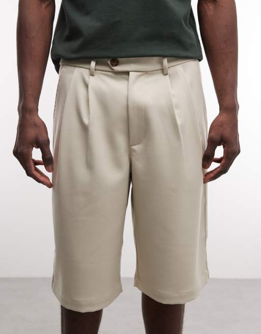 Prohibited tailored pleated shorts in ecru, 5 of 5