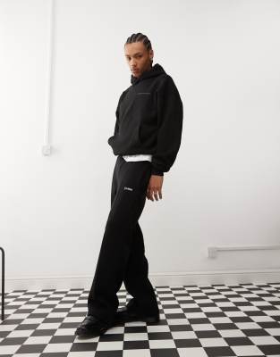 Prohibited Prohibited tonal logo straight leg jogger co-ord in black