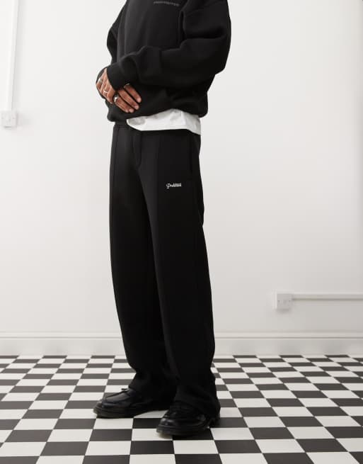 Prohibited tonal logo straight leg trackies in black (part of a set), 2 of 5