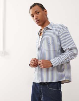 vacation shirt in blue stripes-Multi