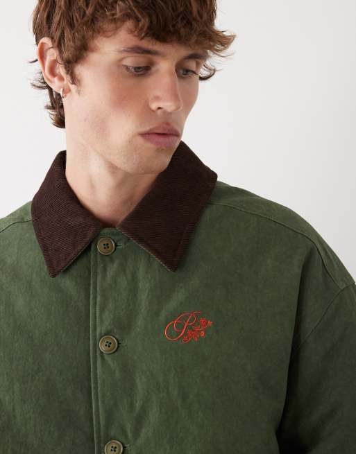 Prohibited - Veste boutonnée style workwear - Vert foncé, 5 de 5