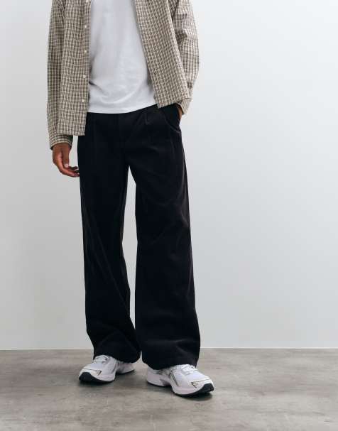 Prohibited wide leg corduroy trousers in brown - view 1